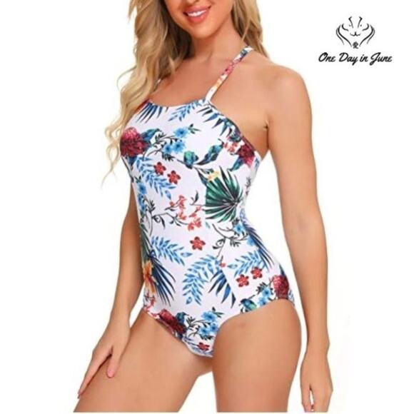 Finwanlo Criss Cross Lace Up One Piece Swimsuit Size XL - Picture 1 of 4